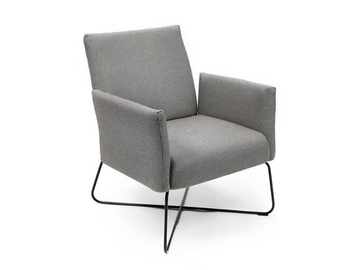 KALOS - Sled base fabric armchair with armrests by Fischer Möbel - view 2